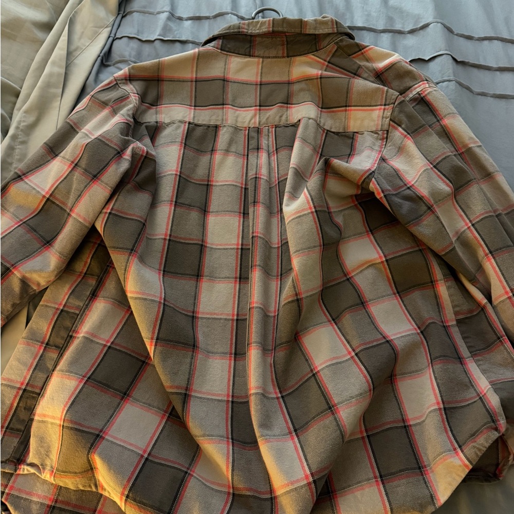 DIXXON Plaid Casual Button Down Shirt - Gray and Red